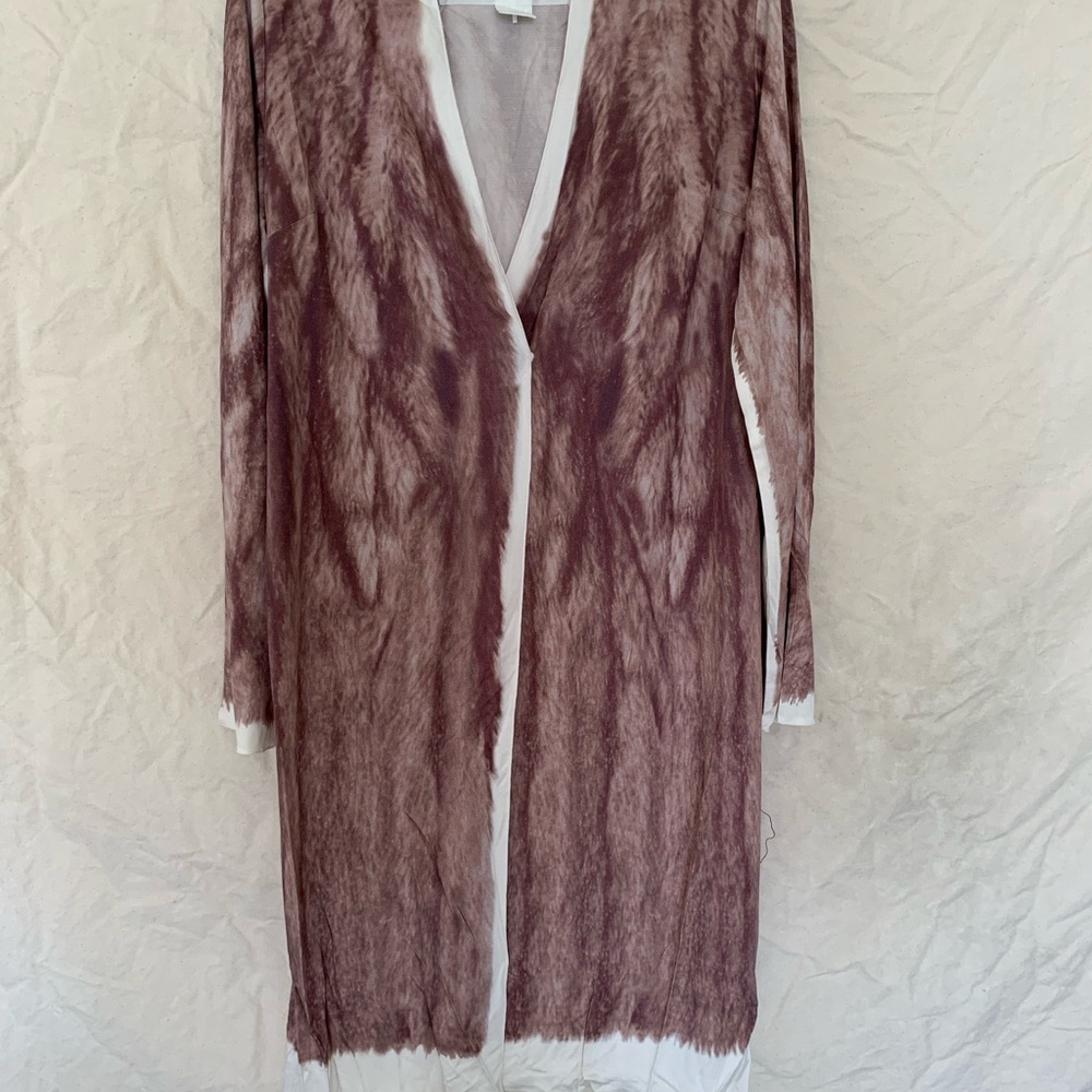 H&M Sheer Long Robe - Purple and White